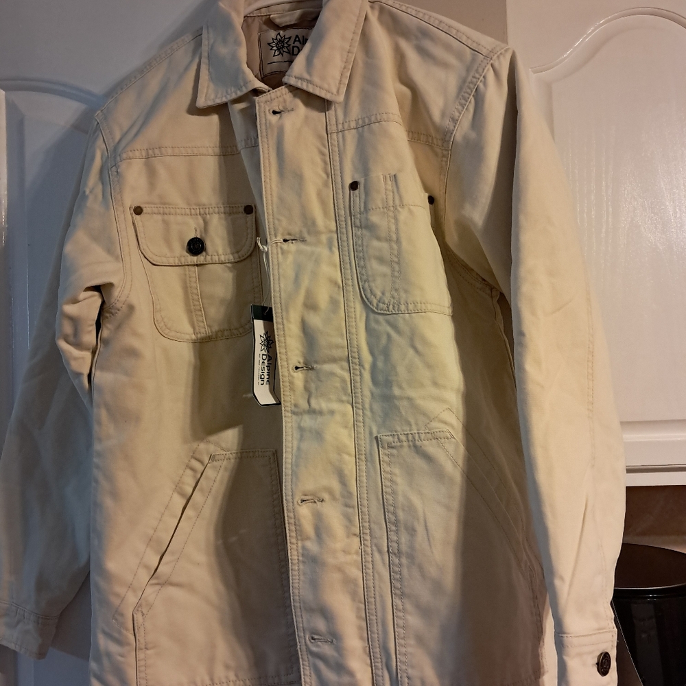 Natural Khaki Quilted Lined Chore Coat XS